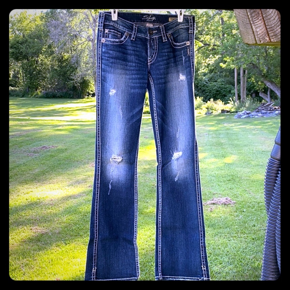 Silver Twisted Bootcut Jeans